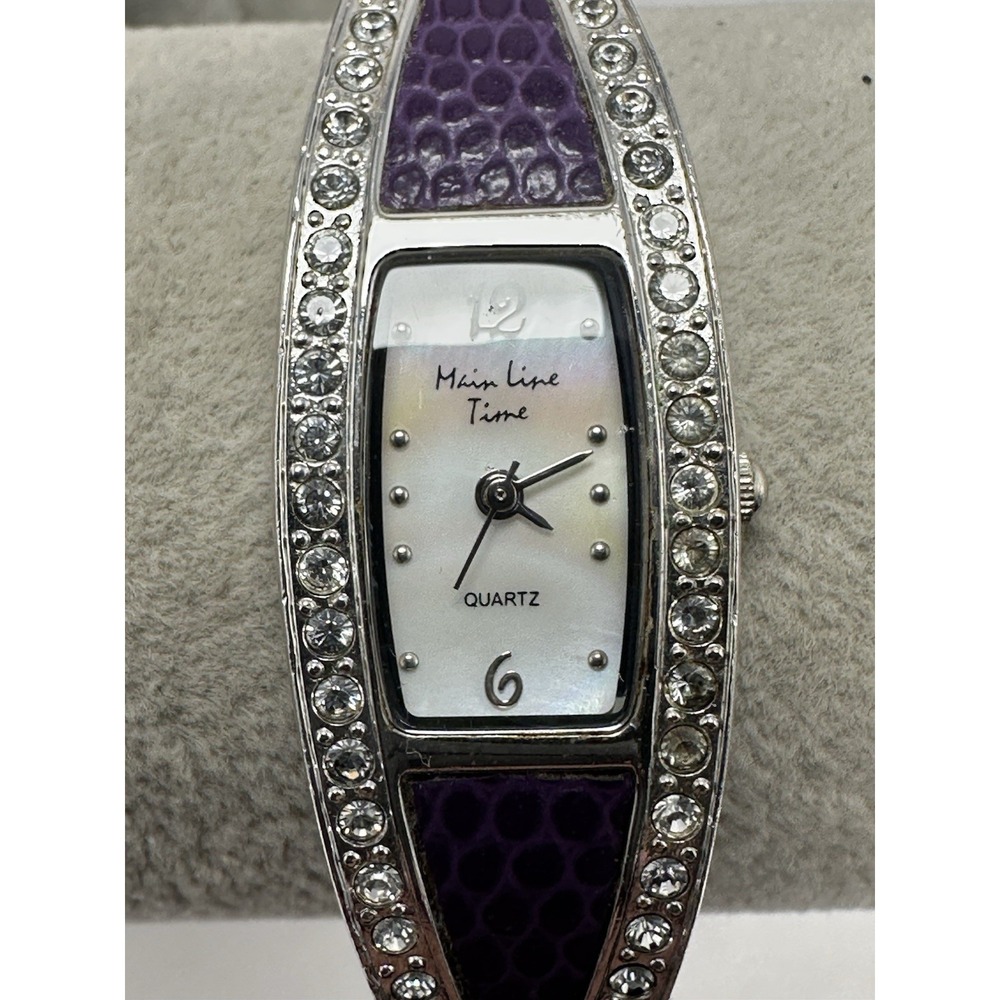 Main Line Time B1266 Cuff Ladies MOP Watch New Battery 18MM 7.5" L79
